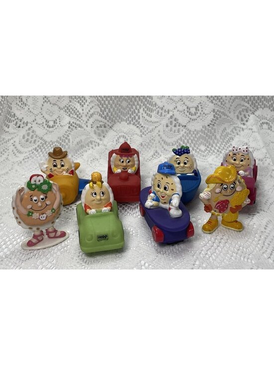 Other - Vintage Lot Of 8 IHOP Restaurant PVC Toy Figures Driving Cars from 1996